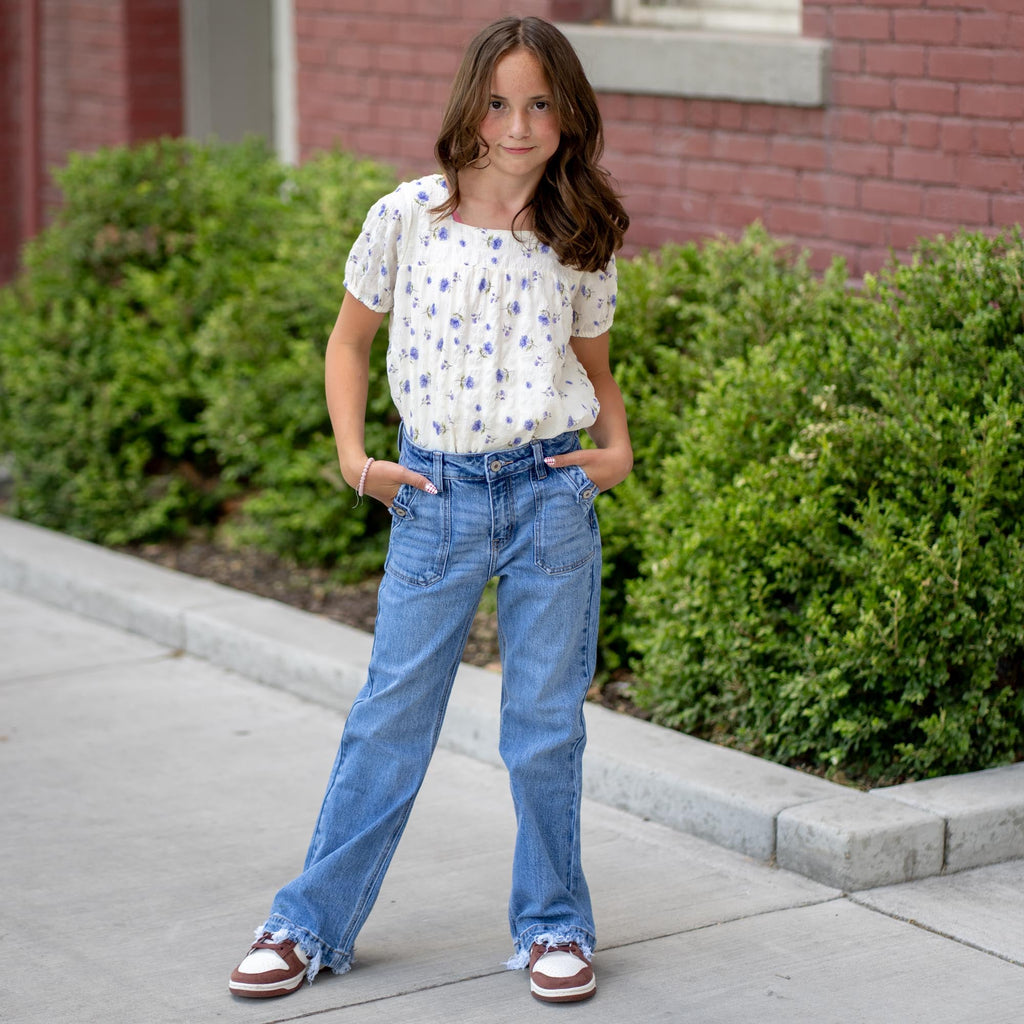 Kids Sherri High Rise Wide Leg Flare