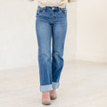 KanCan Ivanna High Rise Wide Leg Jeans Medium Blue Wash