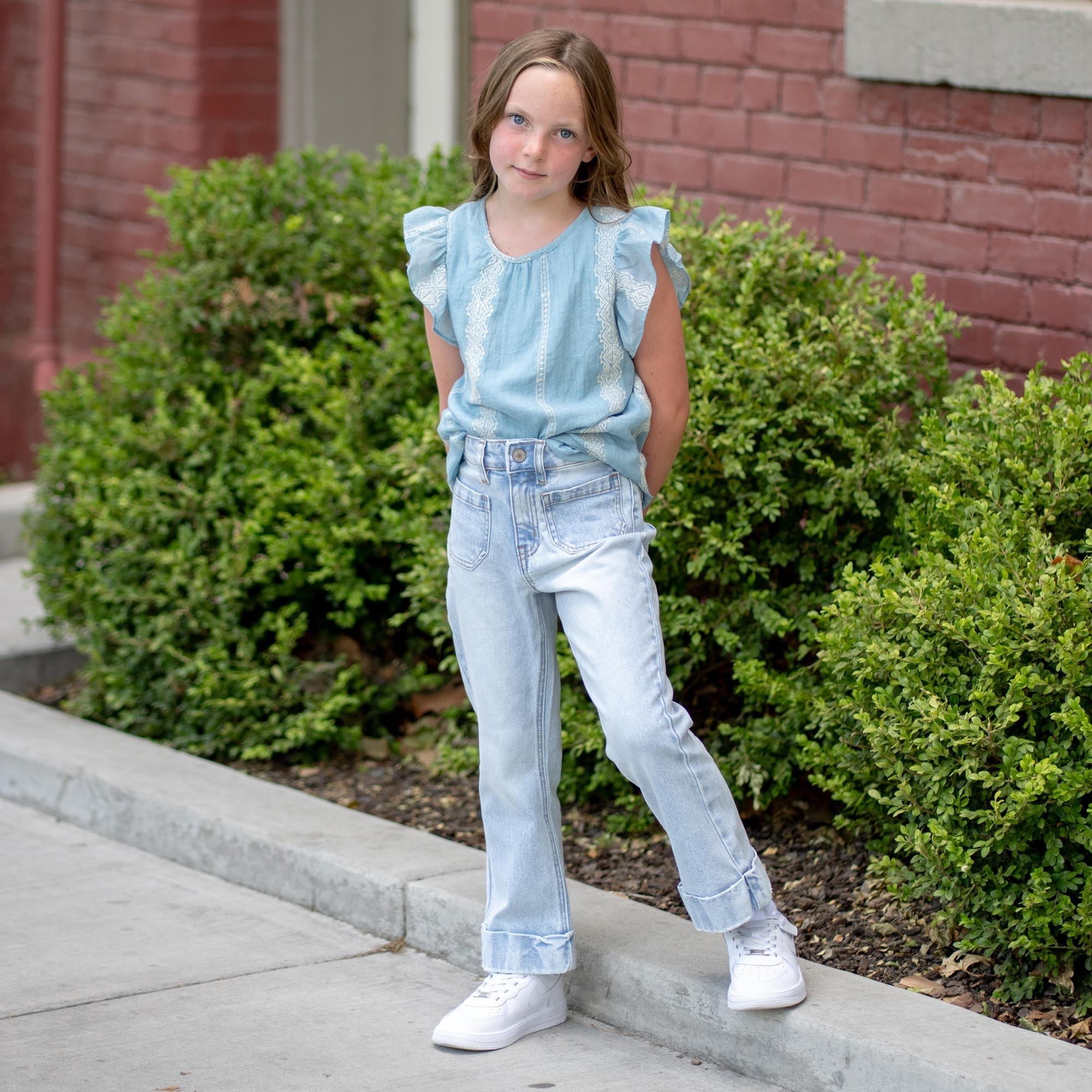 Kids Evie High Rise Cropped Flare