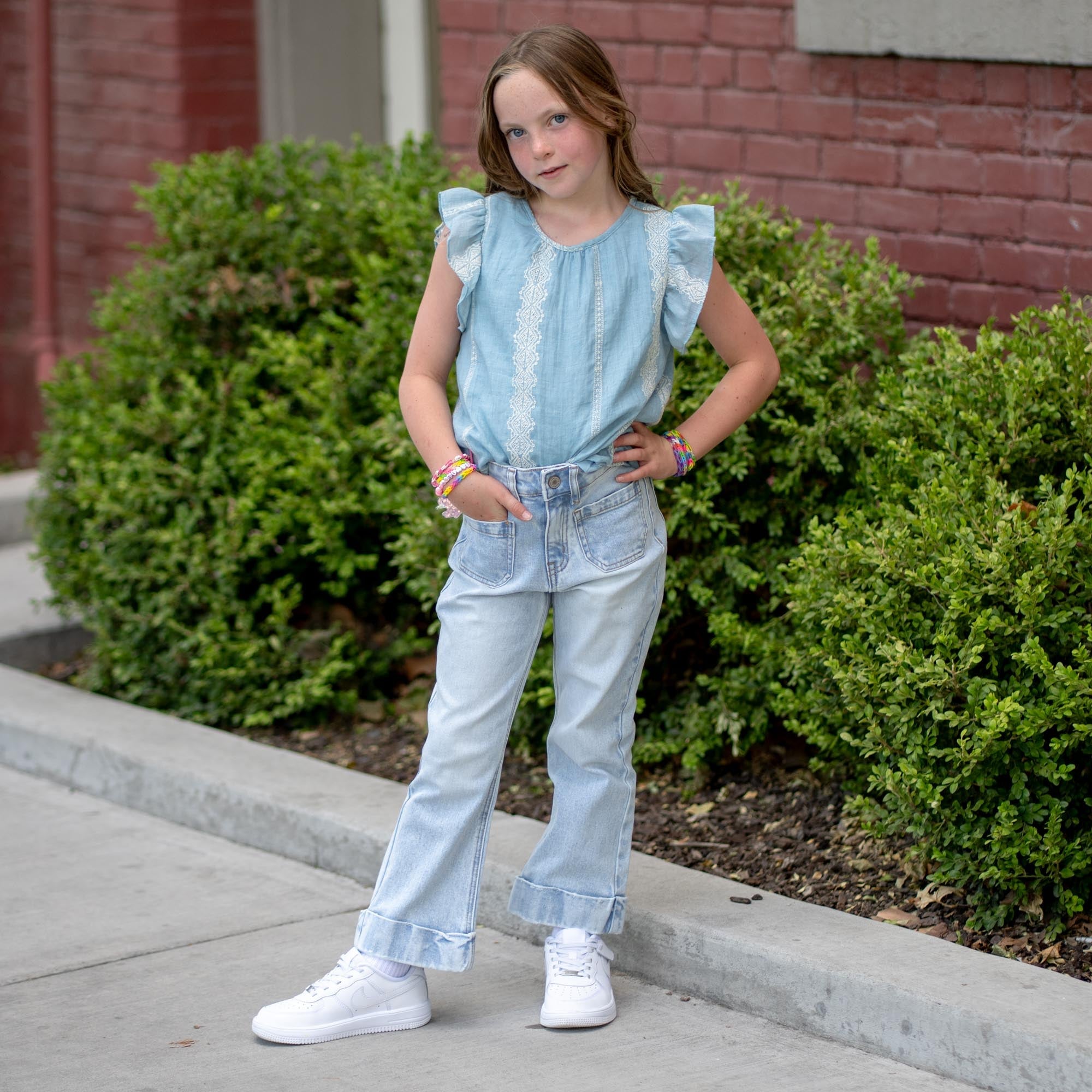Kids Evie High Rise Cropped Flare
