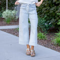 KanCan Jace High Rise Crop Wide Striped