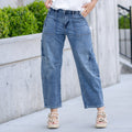 KanCan Low Slung Barrel Fit Jeans Medium Blue Wash