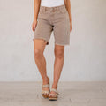 KanCan Rosanne High Rise Barrel Fit Shorts Rose Colored