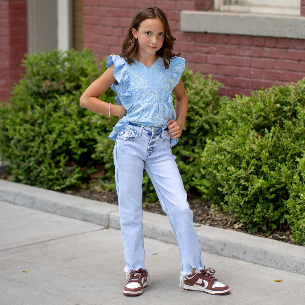 Kids Maggy High Rise Cropped Straight