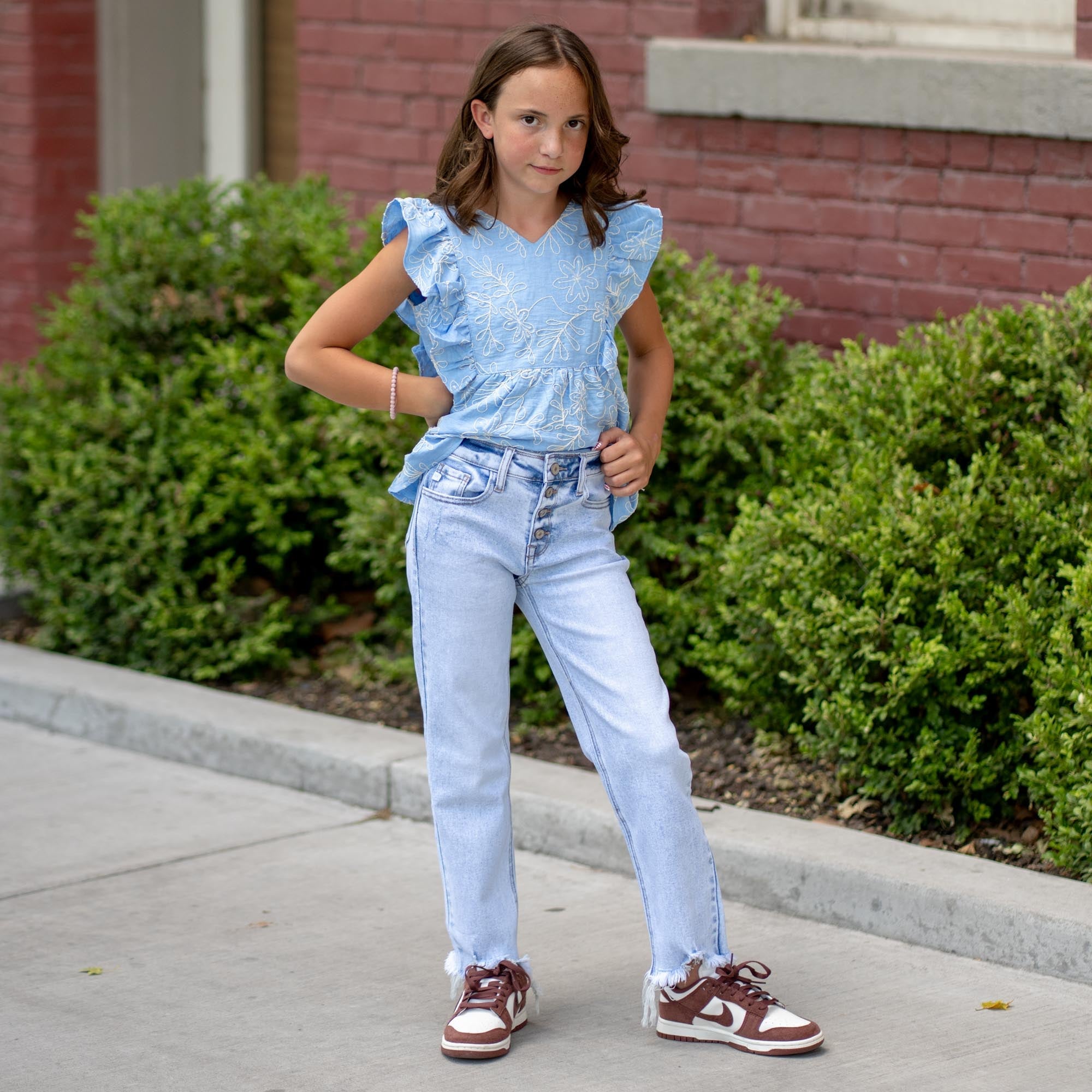 Kids Maggy High Rise Cropped Straight