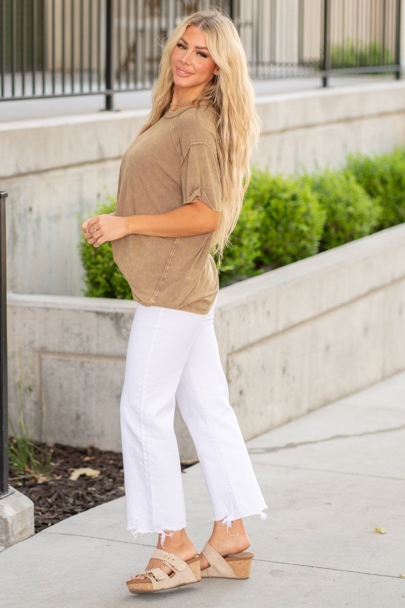 KanCan Skyla High Rise Slim Wide Leg Jeans White