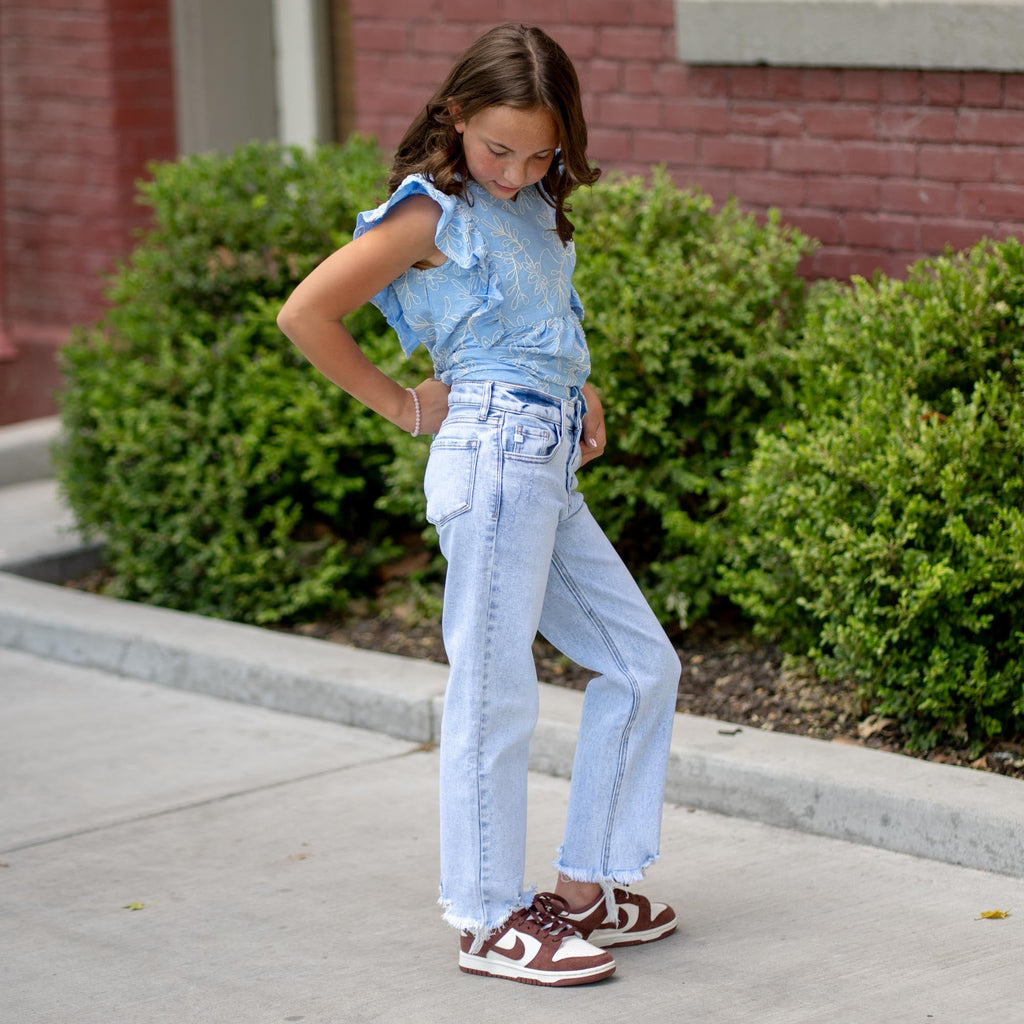 Kids Maggy High Rise Cropped Straight