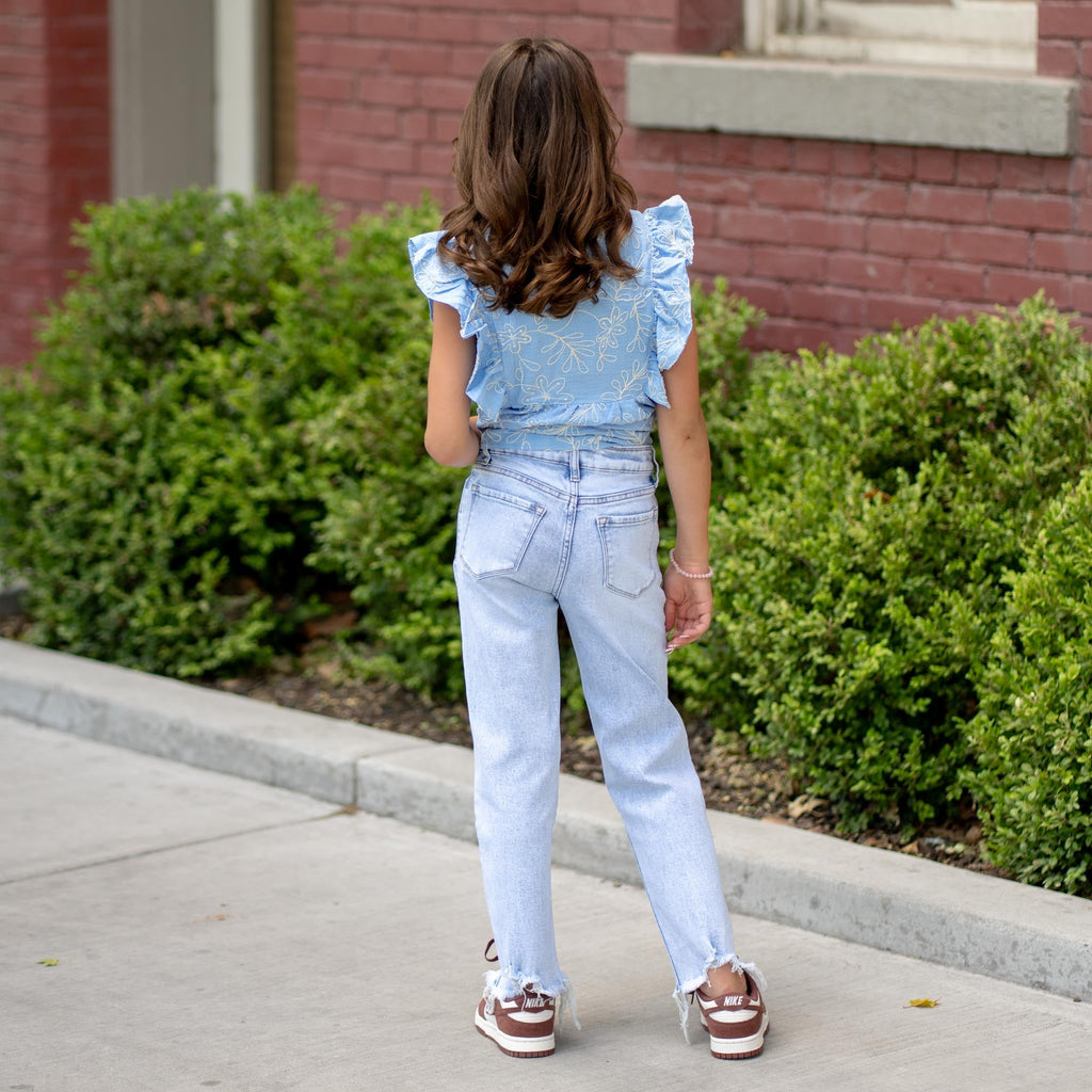 Kids Maggy High Rise Cropped Straight