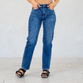 KanCan Renata High Rise Straight Jeans Dark Blue Wash