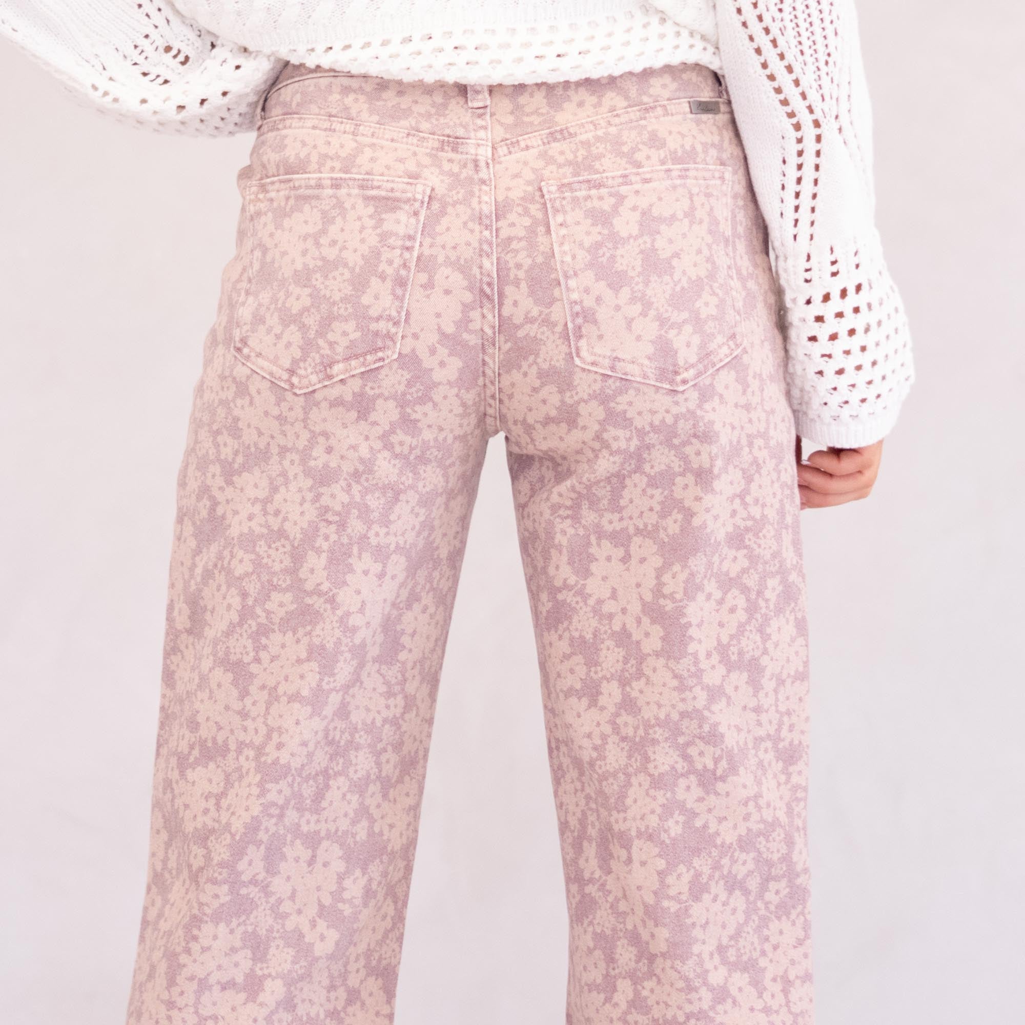 KanCan Roselynn High Rise Wide Leg Dusty Rose