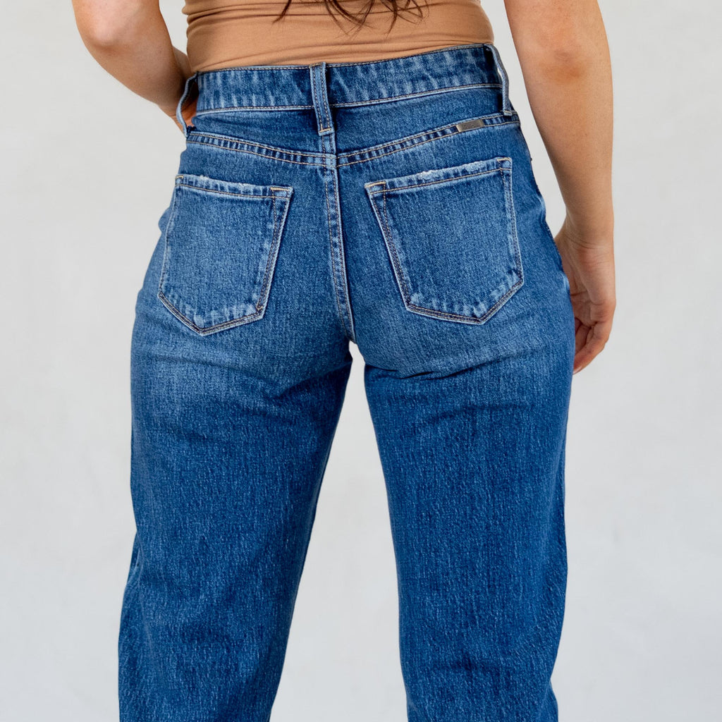 KanCan Renata High Rise Straight Jeans Dark Blue Wash