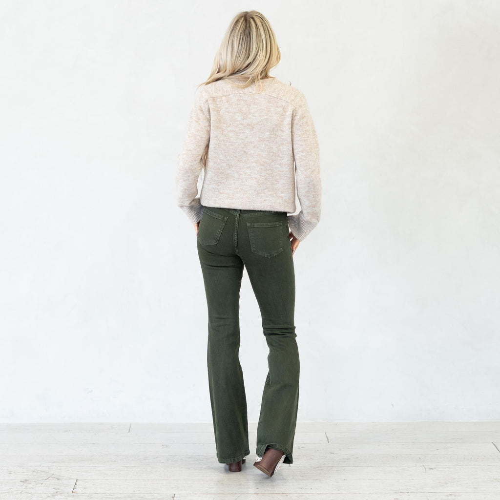 KanCan Olive High Rise Flare Jeans