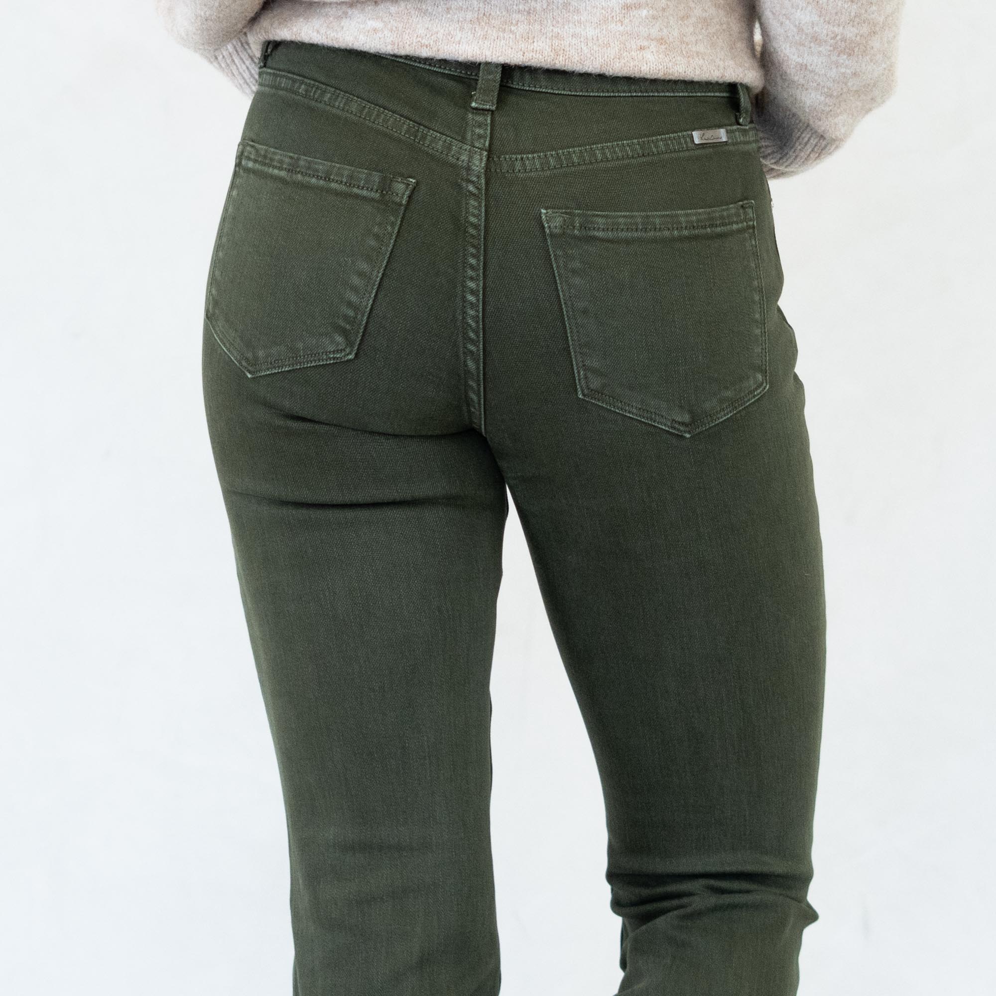 KanCan Olive High Rise Flare Jeans