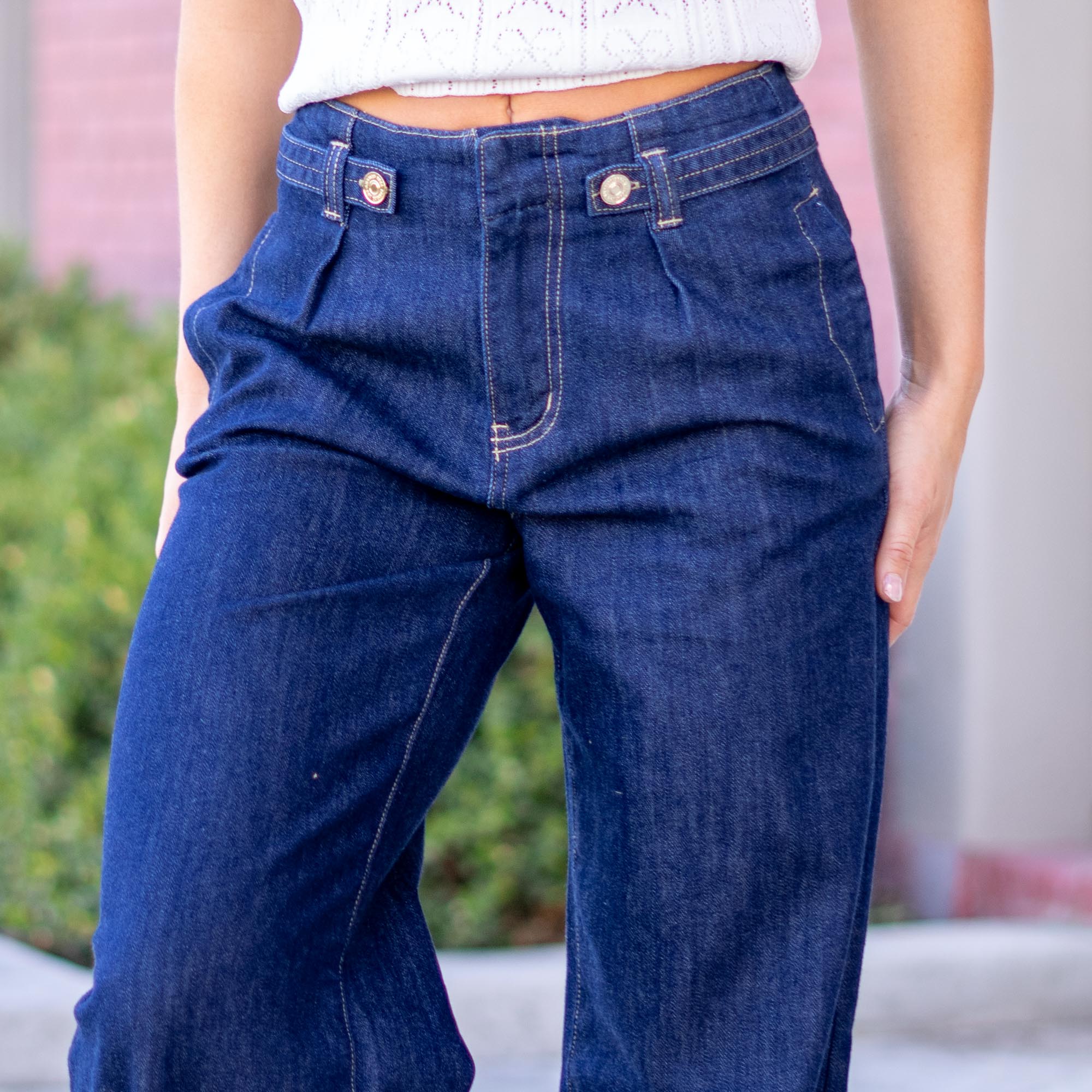 KanCan Niveah High Rise Wide Dark Blue Wash