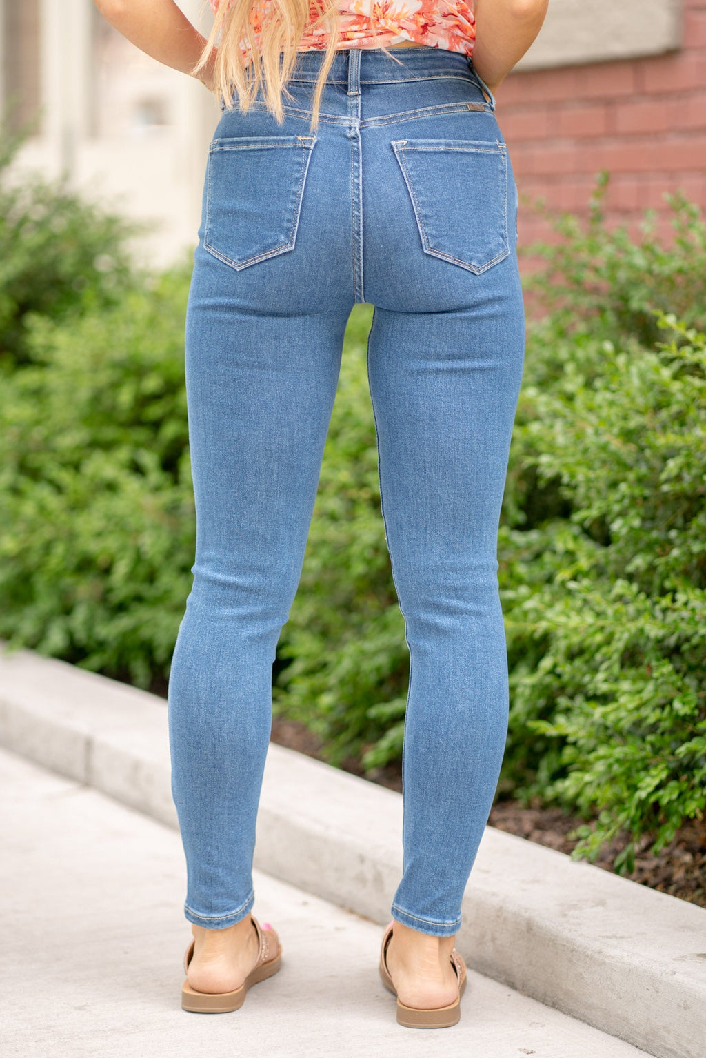 KanCan Bev High Rise Ankle Skinny Jeans Medium Blue