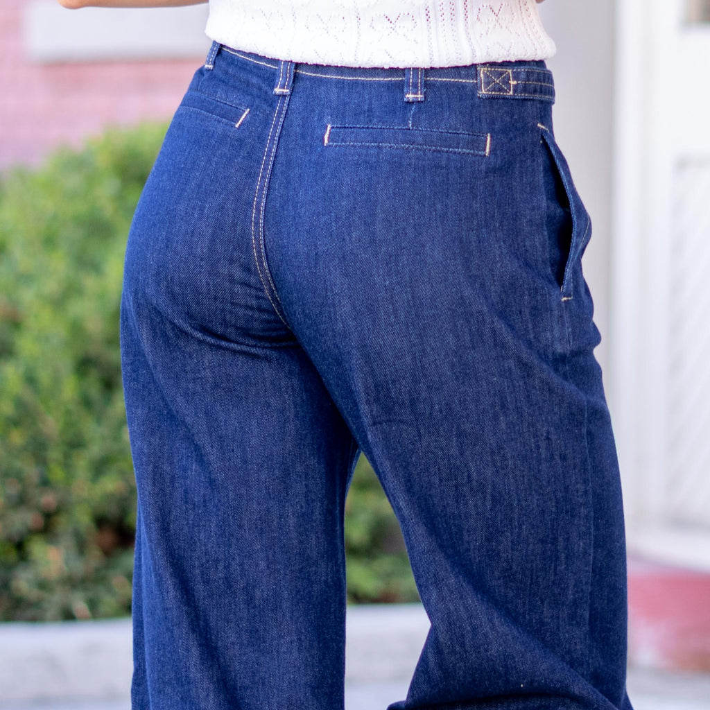 KanCan Niveah High Rise Wide Dark Blue Wash
