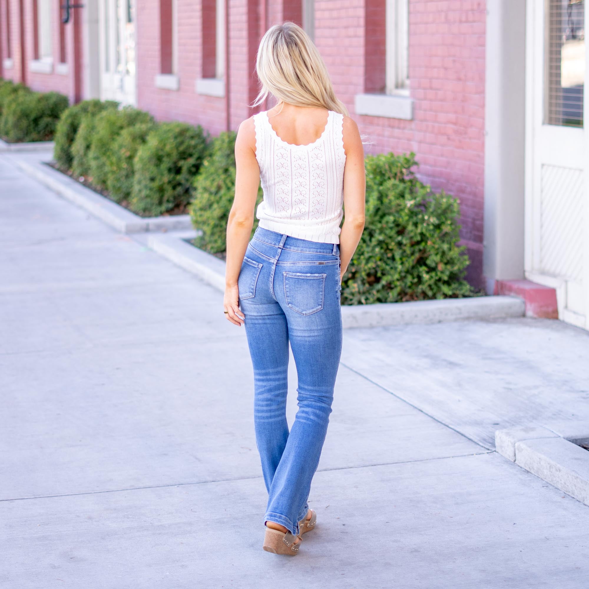 KanCan Yanelly Essentials Mid Rise Bootcut Medium Blue