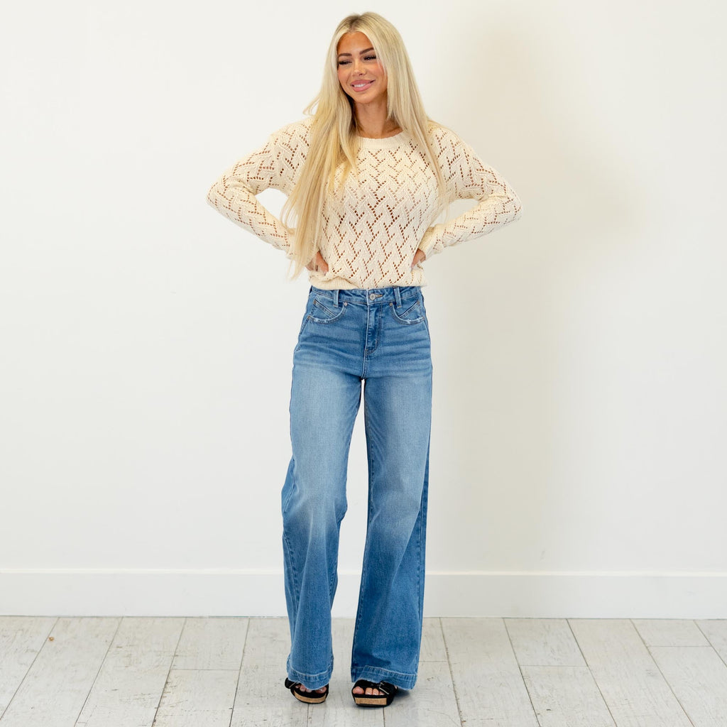 KanCan Becca Ultra High Rise Wide Leg Trouser Jeans