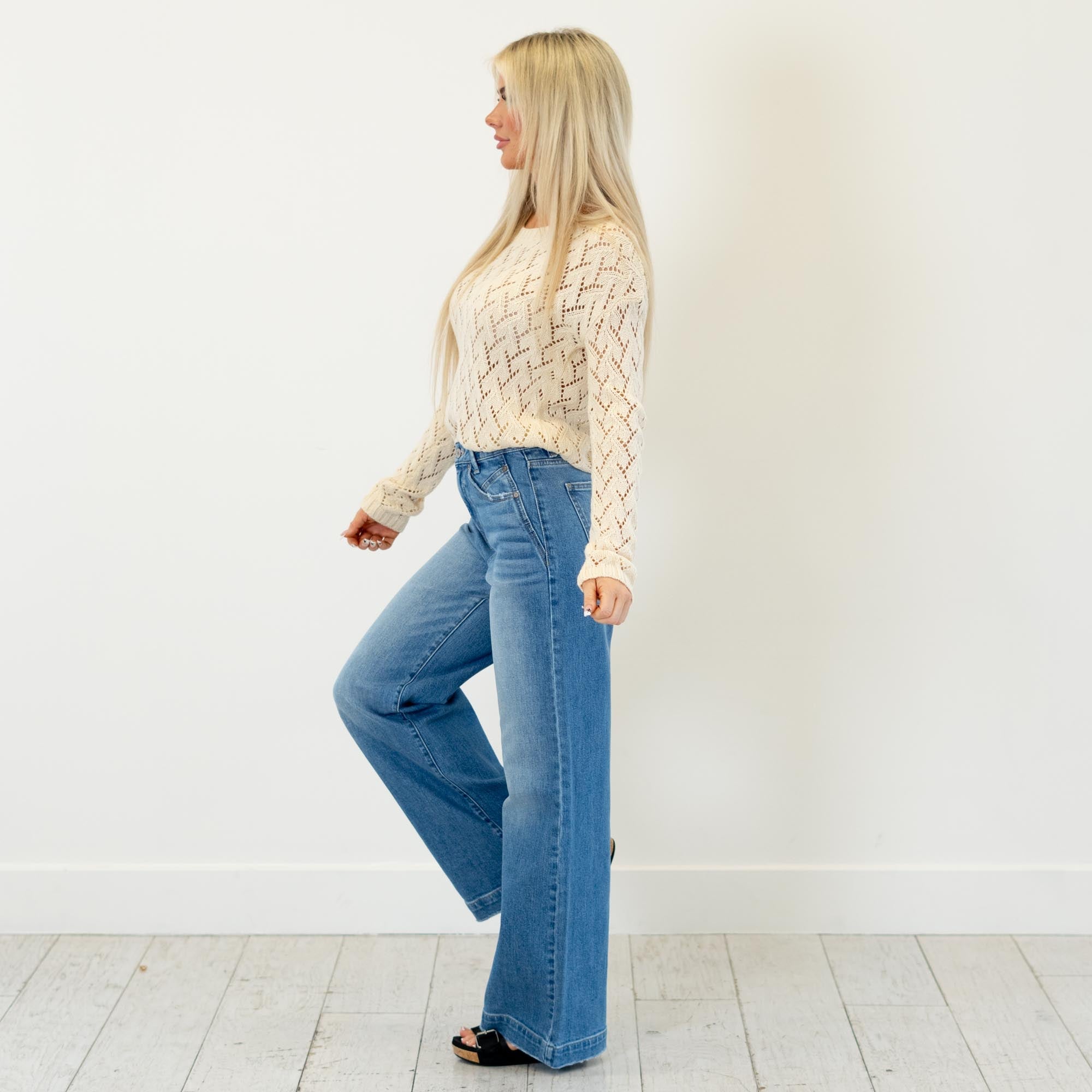 KanCan Becca Ultra High Rise Wide Leg Trouser Jeans