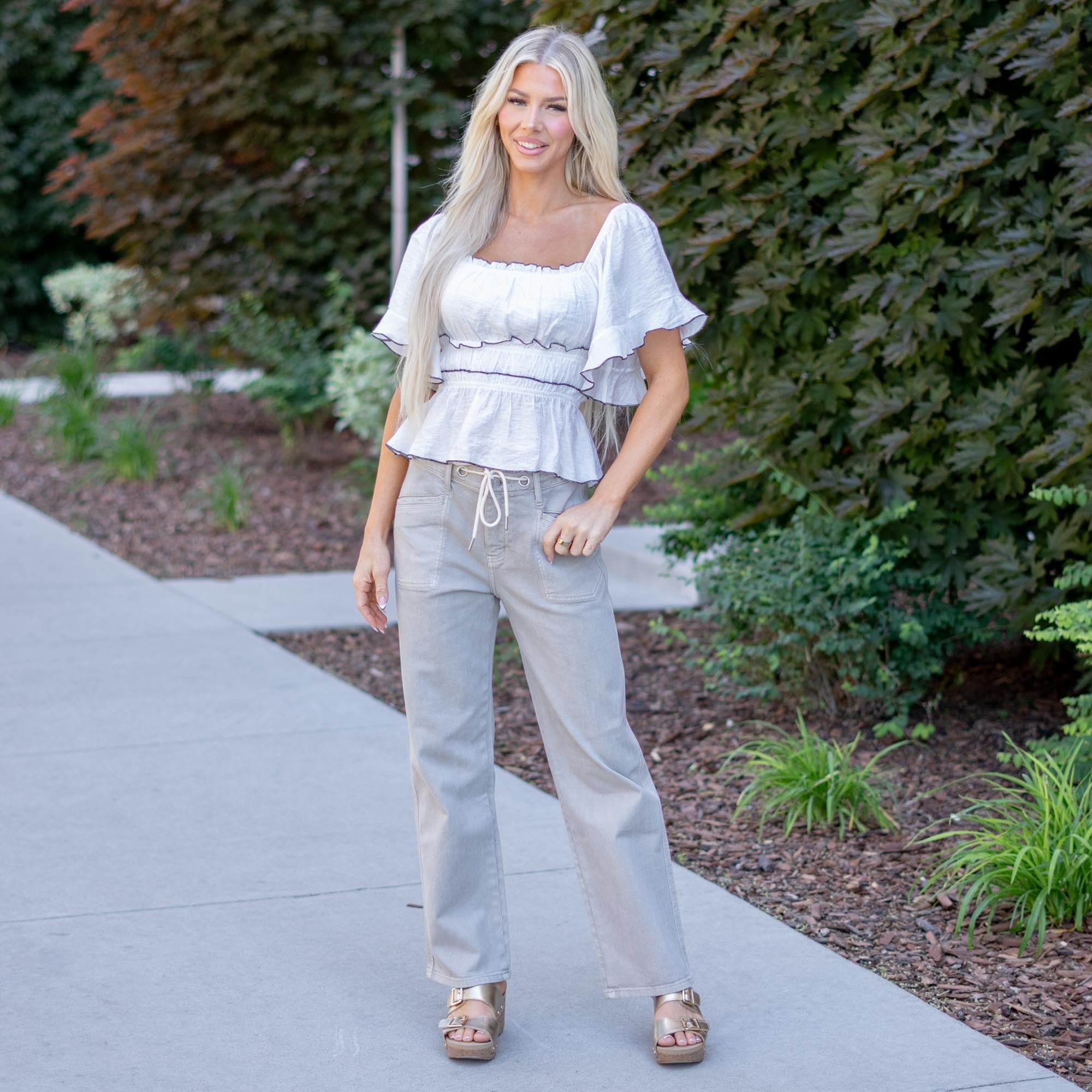 KanCan Low Slung Baggy Jeans with Drawcord Waist