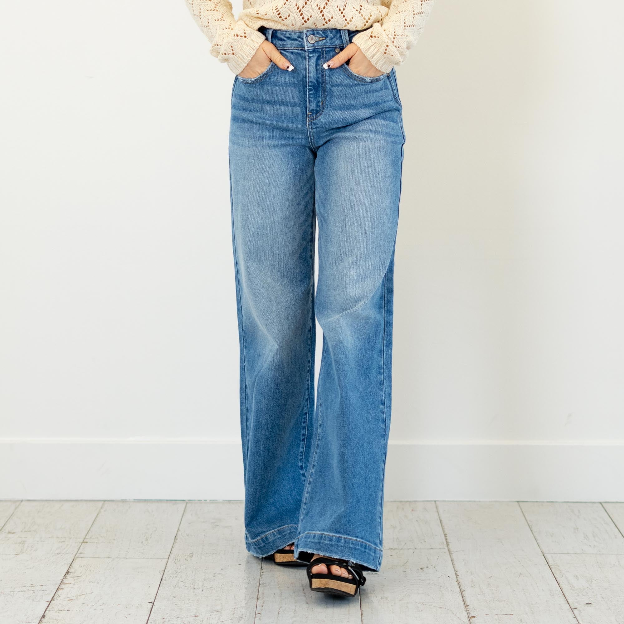 KanCan Becca Ultra High Rise Wide Leg Trouser Jeans