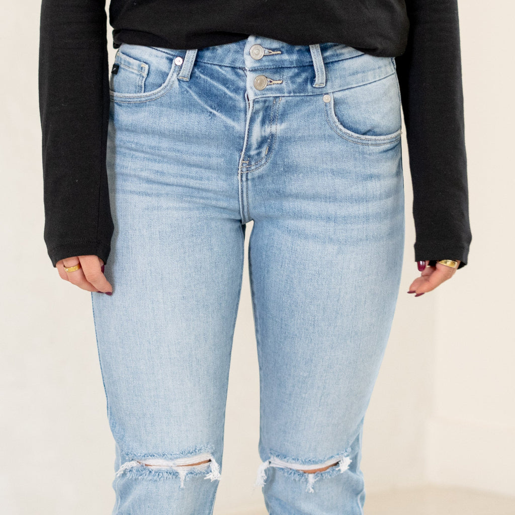 Clover High Rise Slim Straight Fit Leg
